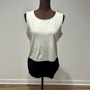 Calvin Klein White and Black Sleeveless Top